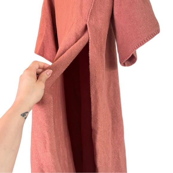 fuzzy cowl neck‎ split thigh knit sweater/dress sz M/L - Picture 6 of 6